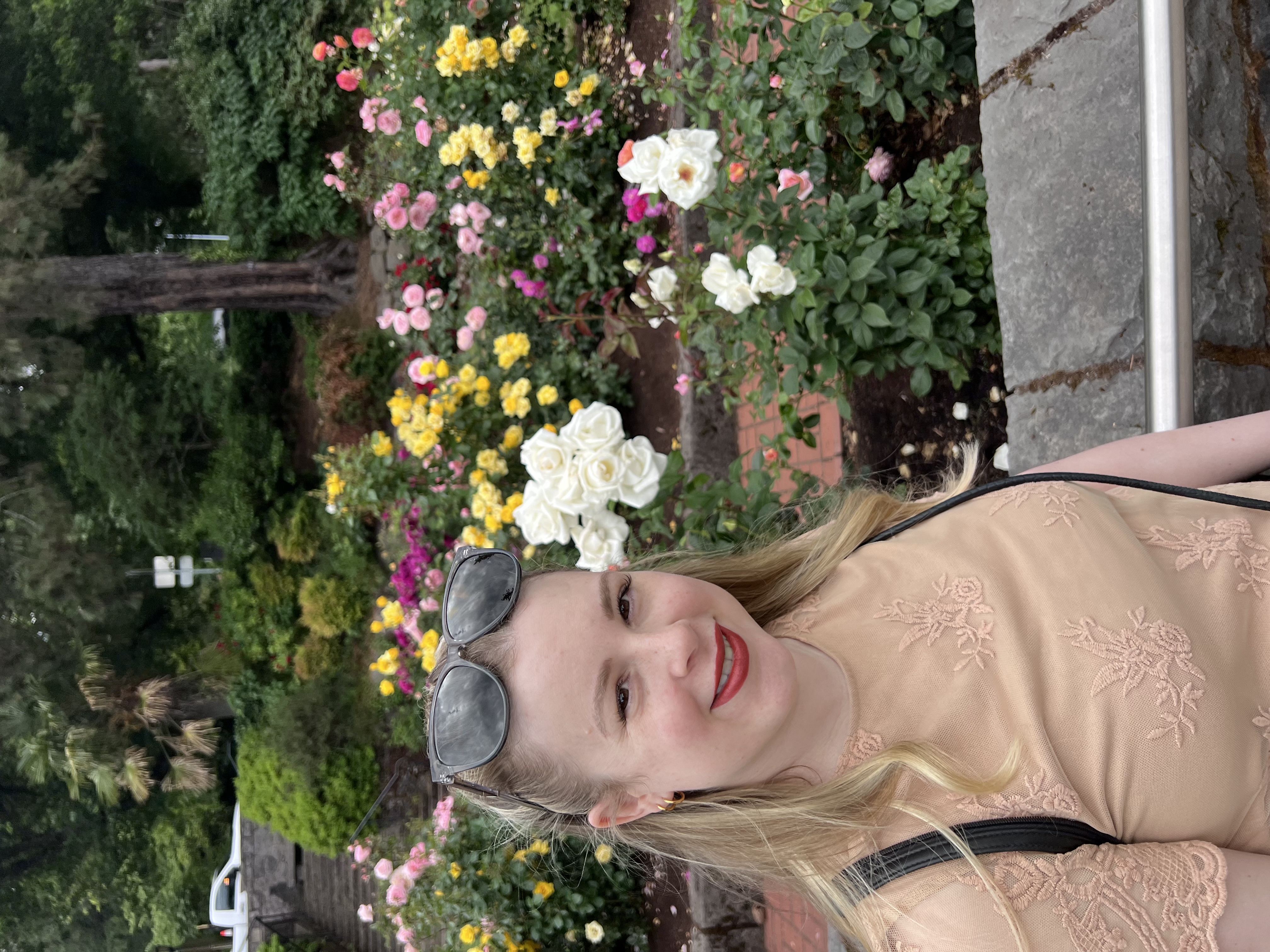 Gina at the Portland Rose Test Garden