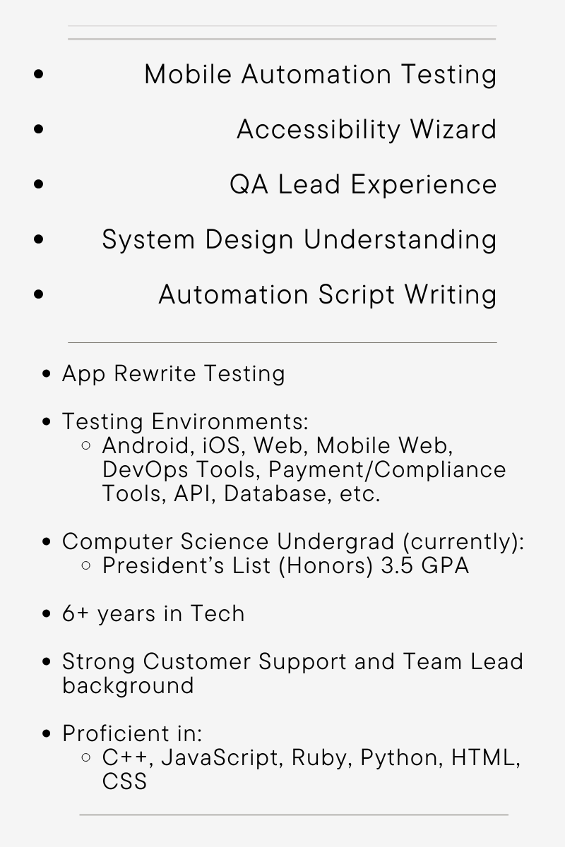 Gina QA Engineer HOME PAGE